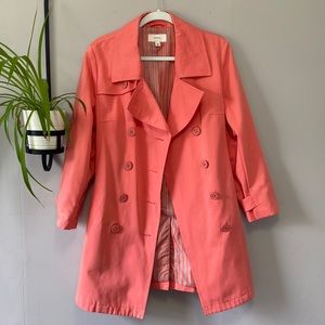 Coral trench coat